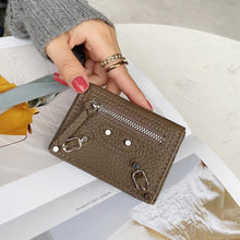 画像をギャラリービューアに読み込む, Soft Leather Short Trifold Wallet Woman Genuine Leather Wallet Zipper Coin Purse
