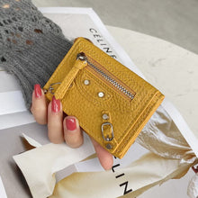 画像をギャラリービューアに読み込む, Soft Leather Short Trifold Wallet Woman Genuine Leather Wallet Zipper Coin Purse