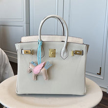 Load image into Gallery viewer, White Leather Bag Crocodile Leather Flap Designer Bag for Women