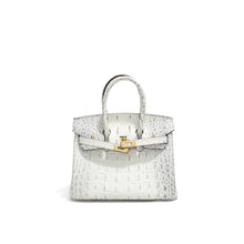 Load image into Gallery viewer, Designer Handbag | Crocodile Embossed Leather Luxury Inspired Birkin Bag