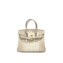 Load image into Gallery viewer, Beige Crocodile Embossed Leather Bag Handbag for Women - POPSEWING™