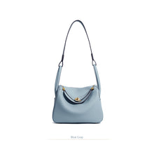 Load image into Gallery viewer, Blue Leather Handbag | Inspired Leather Lindy Handbag in Blue - POPSEWING™