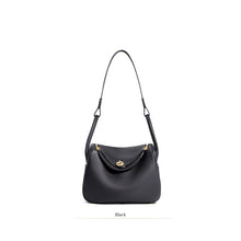 Load image into Gallery viewer, Black Leather Handbag | Inspired Leather Lindy Handbag in Black - POPSEWING™