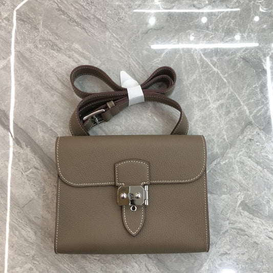Top Grain Leather Mini Flap Bag