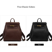 Load image into Gallery viewer, Pebbled Full Grain Leather Backpack for Women | Brown, Black - POPSEWING®