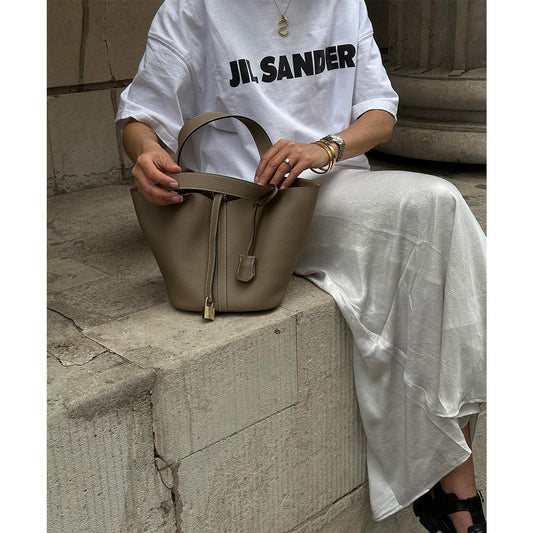 Top Grain Leather Inspired Pictin Handbag