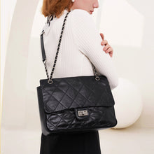 Load image into Gallery viewer, Quilted Leather Bag with Chain Strap | Flap Shoulder Bag for Women - POPSEWING™