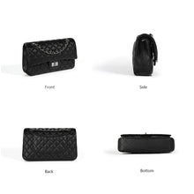 Load image into Gallery viewer, Black Chain Crossbody Bag in Lambskin | Black Flap Bag in Medium Size