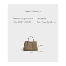 Load image into Gallery viewer, Taupe Leather Handbag Size | Genuine Leather Bag - POPSEWING™