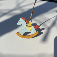 Load image into Gallery viewer, Blue Leather Horse Charm | Handcrafted Leather Purse Charm - POPSEWING®