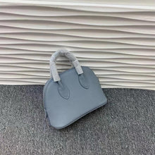 Load image into Gallery viewer, Grey Blue Leather Bag | Real Leather Bowling Mini Bag