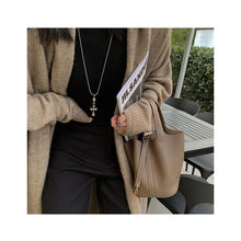 Load image into Gallery viewer, Taupe Leather Tote Handbag | Replica Inspired Picotin Lock Handbag - POPSEWING™