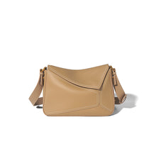Load image into Gallery viewer, Leather Crossbody Puzzle Bag | Light Brown Leather Shoulder Bag - POPSEWING™