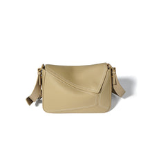 Load image into Gallery viewer, Leather Crossbody Puzzle Bag | Apricot Leather Crossbody Bag - POPSEWING™