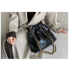 Load image into Gallery viewer, Quilted Leather Bag with Woven Gold Chain - POPSEWING™