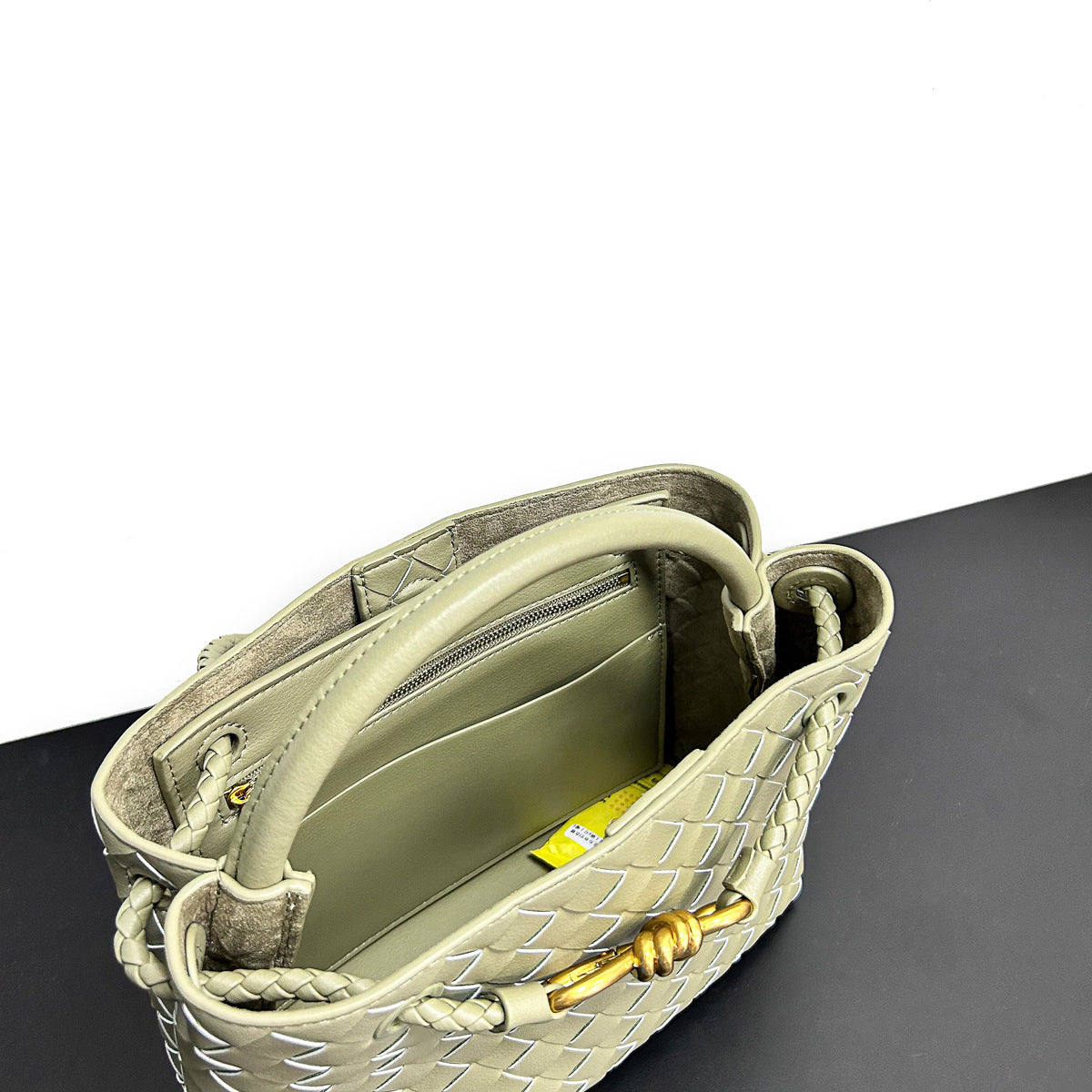 Woven Leather Inspired Intrecciato Tote Bag - Retro Knot Shoulder Bag & Handbag