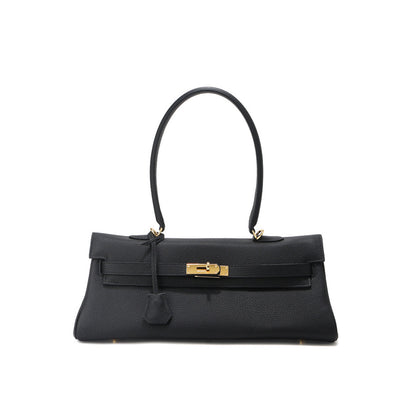 Top Grain Leather Shoulder Bag 35cm