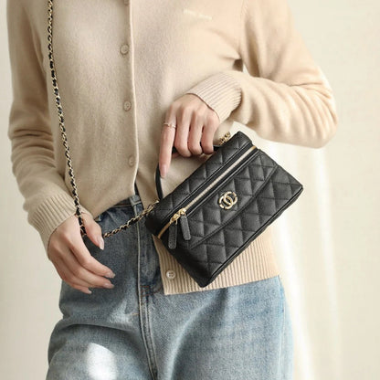Quilted Top Handle Bag Chain Crossbody Bag for Party