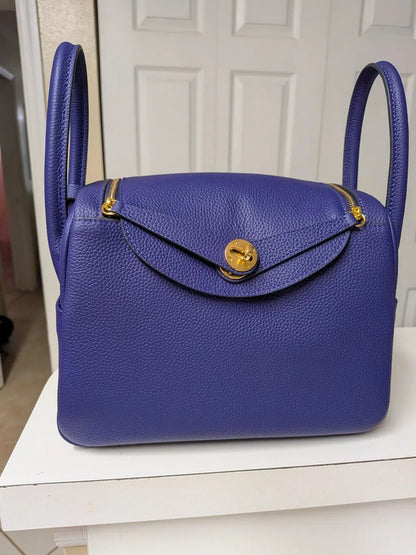 Inspired Lindi Bag Gold Hardware | Genuine Togo Leather Shoulder Bag