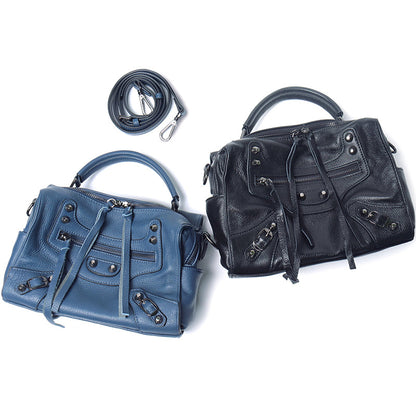 Top Grain Leather Inspired Le City Bag Ladies Zipper Handbag
