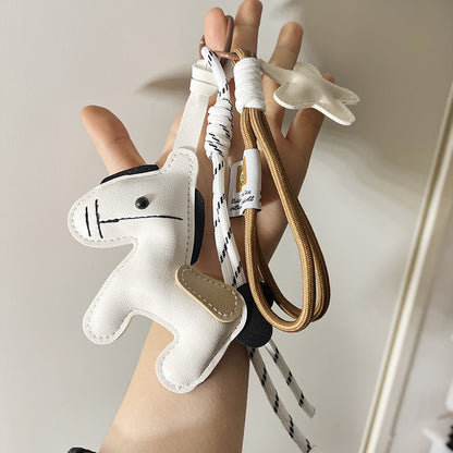 Horse Bag Charm PU Leather Keychain