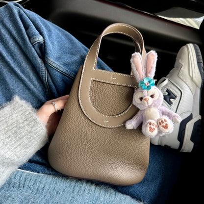 Soft Leather Pig Nose Bucket Bag Woman Tote Bag