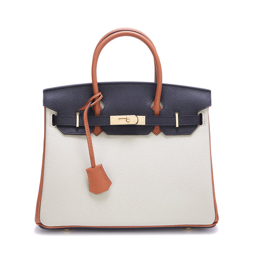 Bi Color Bag Togo Leather Multi Color Handbag Gold Hardware