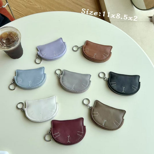 Kitty Coins Purse Lambskin Lipstick Case
