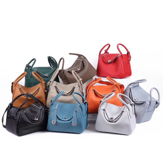 Top Grain Leather Inspired Lindi Bag Silver Hardware 20 Colors
