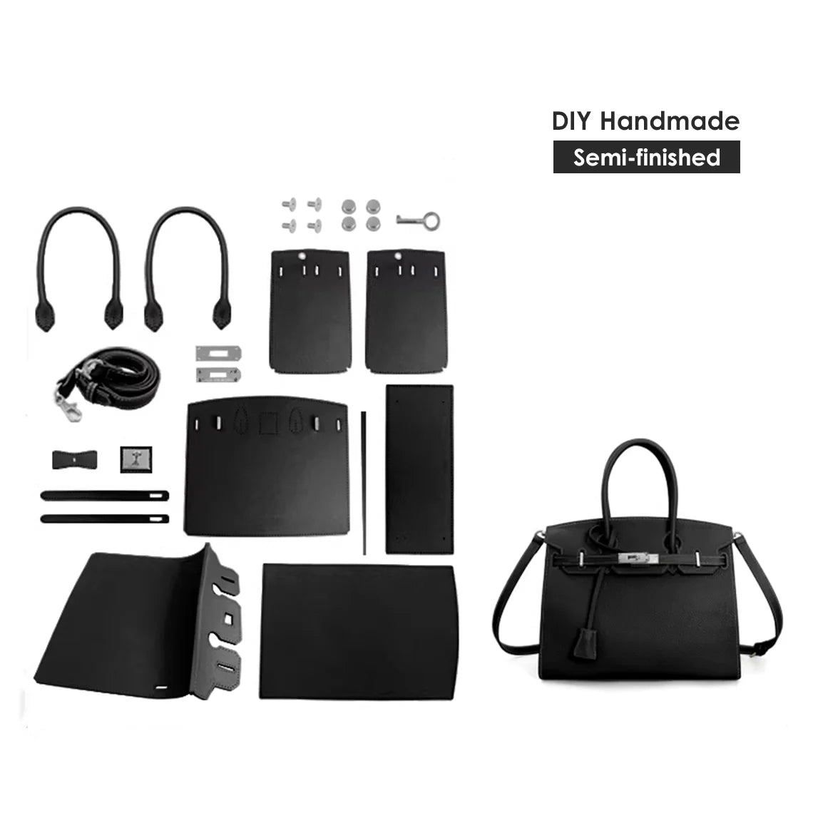 HANDSEWGIFT Top Grain Leather Sellier Platinum Bag DIY Kit