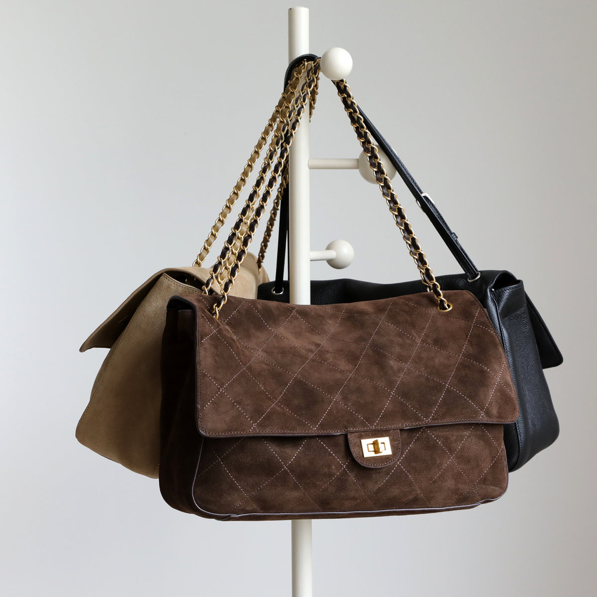 Classic Flap Bag Top Grain Leather / Suede Chain Bag