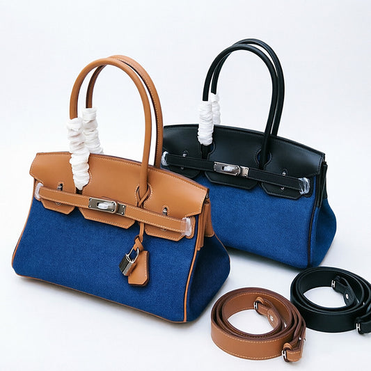 JPG 30 Small Handbag Swift Leather & Denim Shoulder Bag