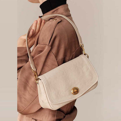 French Underarm Leather Bag Premium Square Handbag