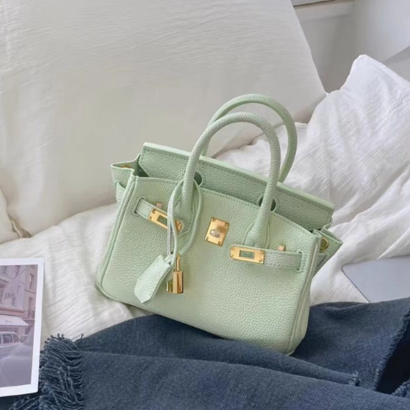 Inspired Mini Berkin 20 Handbag Top Grain Leather Purse Golden Hardware | Automatic 20% OFF at Checkout