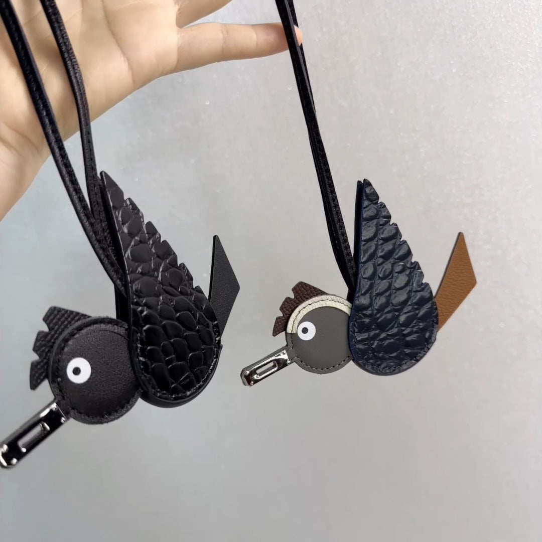 Top Grain Leather Birdy Bag Charm