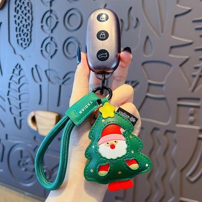 Santa Christmas Ornaments Christmas Gifts Vegan Leather Bag Charms, Keychains