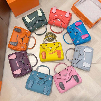 Genuine Leather Smile Inspired Kelli Doll Bag Mini Handbag