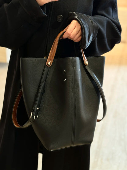 Top Grain Leather Bucket Bag Tote Bag Woman