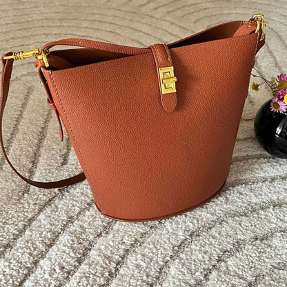 HANDSEWGIFT Leather Simple Bucket Crossbody Bag DIY Kit
