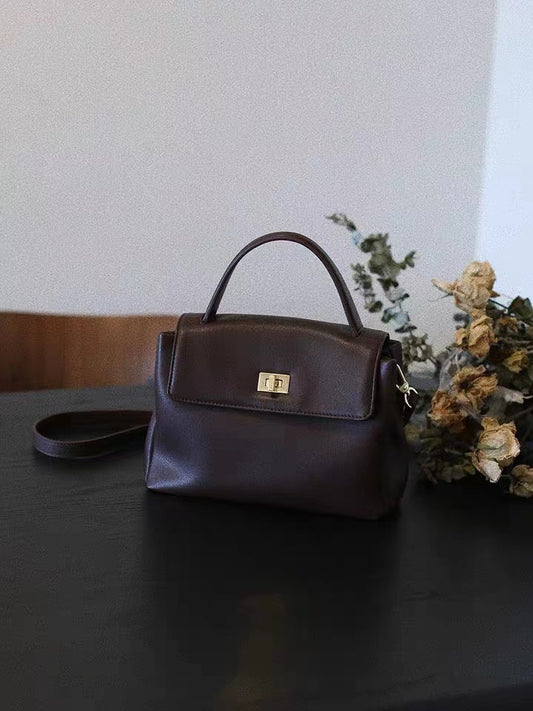 Soft Leather Square Bag Women Shoulder Bag Black