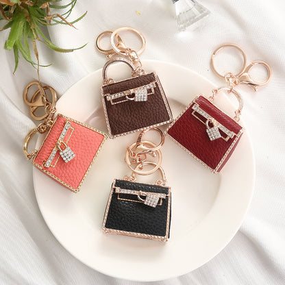 Inspired Mini Kelli Bag Charm Rhinestone Keychain