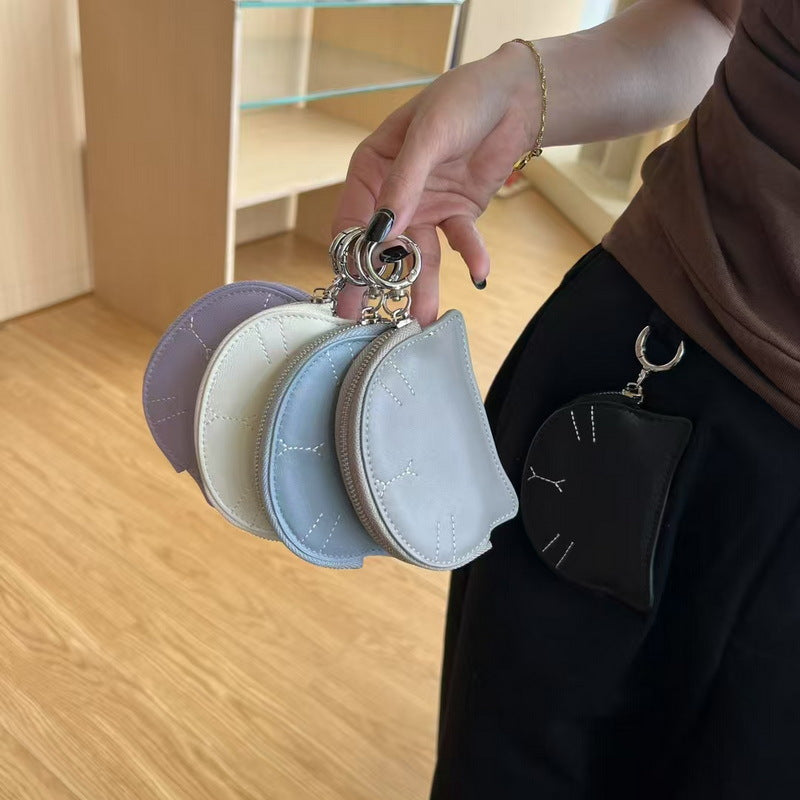 Kitty Coins Purse Lambskin Lipstick Case