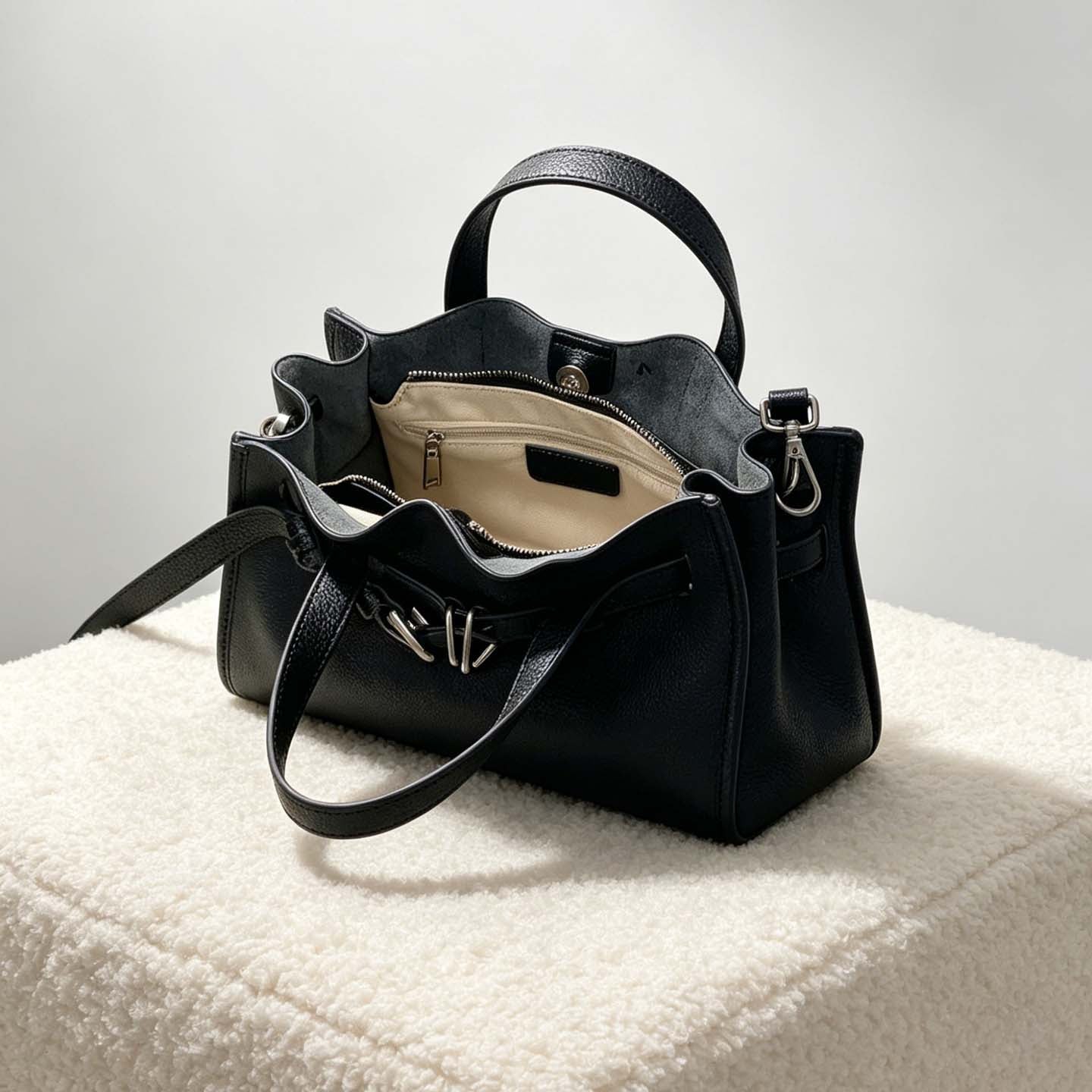 Togo Leather Tote Bag Minimalist Handbag Crossbody Bag