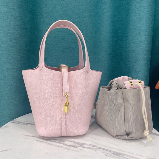 Top Grain Leather Inspired Mini Pictin Tote Bag New Color