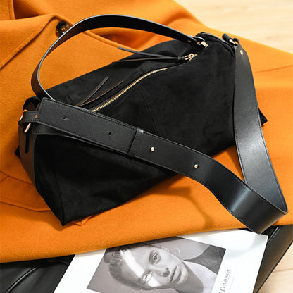 Suede Leather Women Large Capacity Weekender Bag