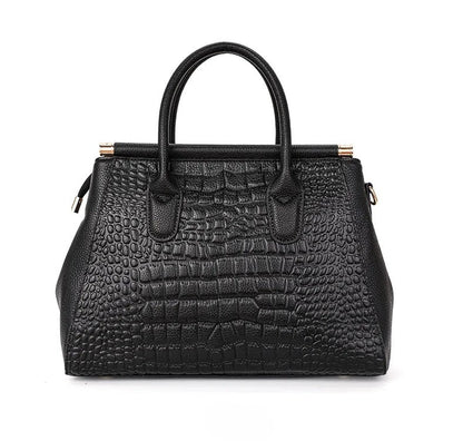 Crocodile-embossed Genuine Leather Women Tote Bag