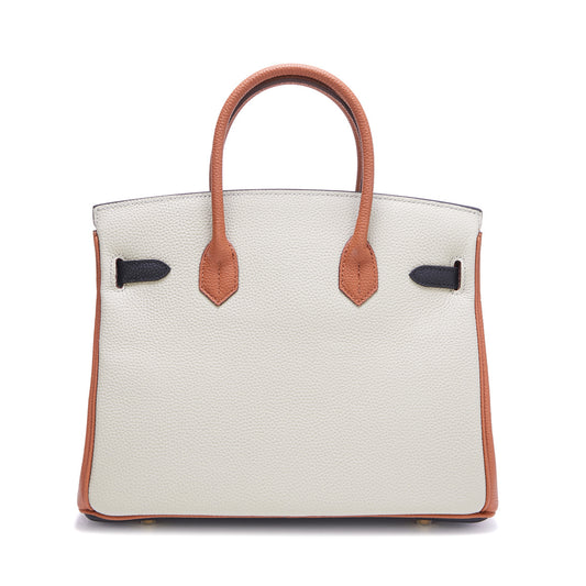 Bi Color Bag Togo Leather Multi Color Handbag Gold Hardware