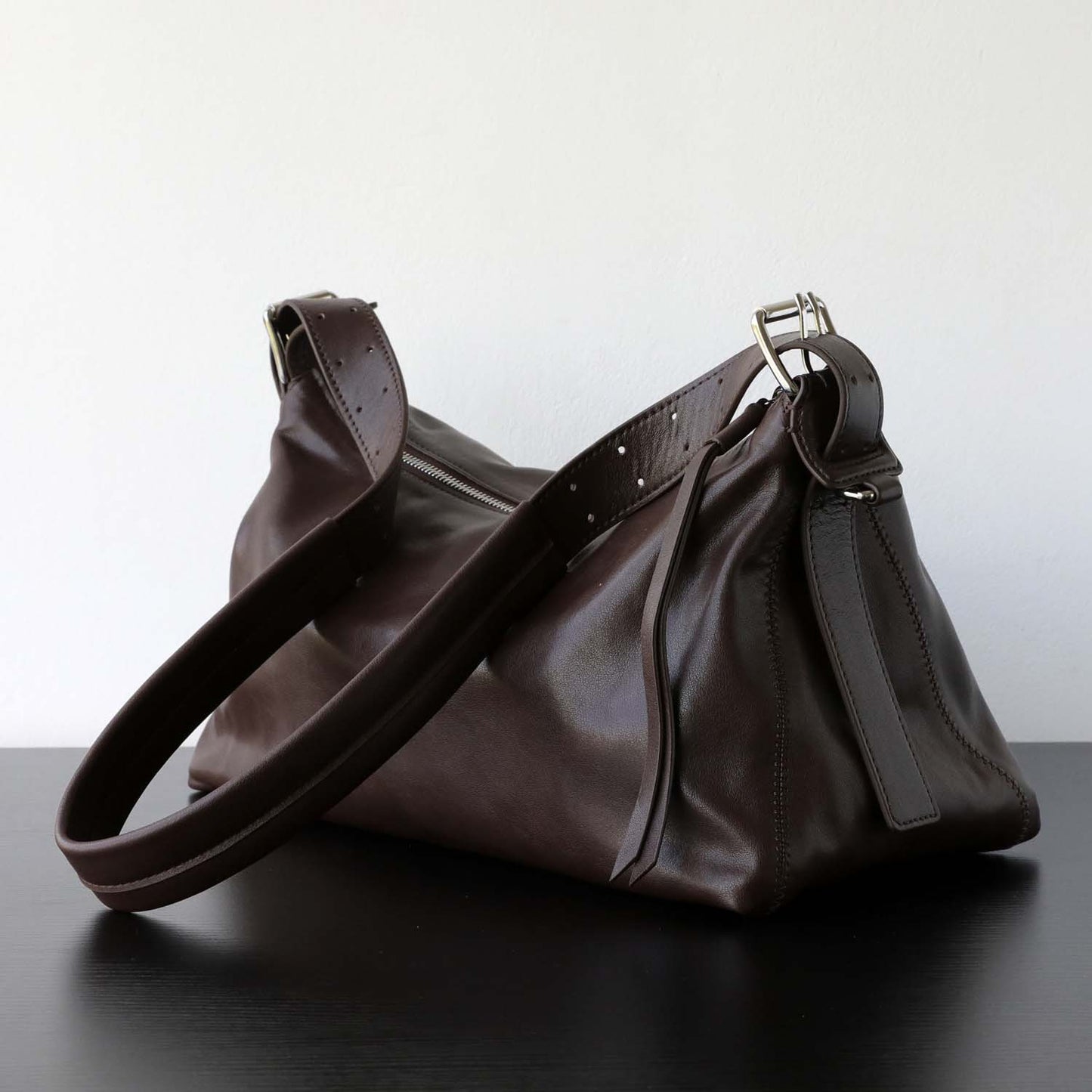 Vegetable Tanned Leather Hobo Bag