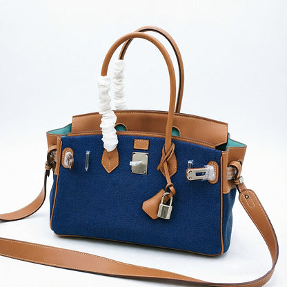 JPG 30 Small Handbag Swift Leather & Denim Shoulder Bag