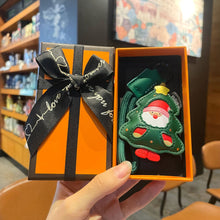 Load image into Gallery viewer, Santa Christmas Ornaments Christmas Gifts Vegan Leather Bag Charms, Keychains
